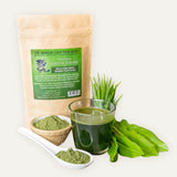 image of green drink and ingredients